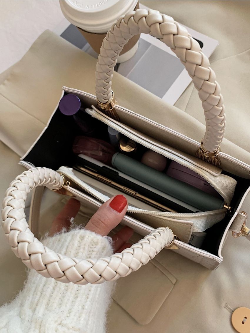 Mini Croc Embossed Satchel Bag