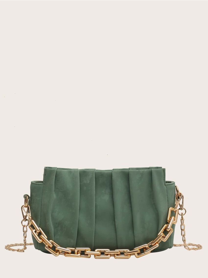 Ruched Decor Satchel Bag