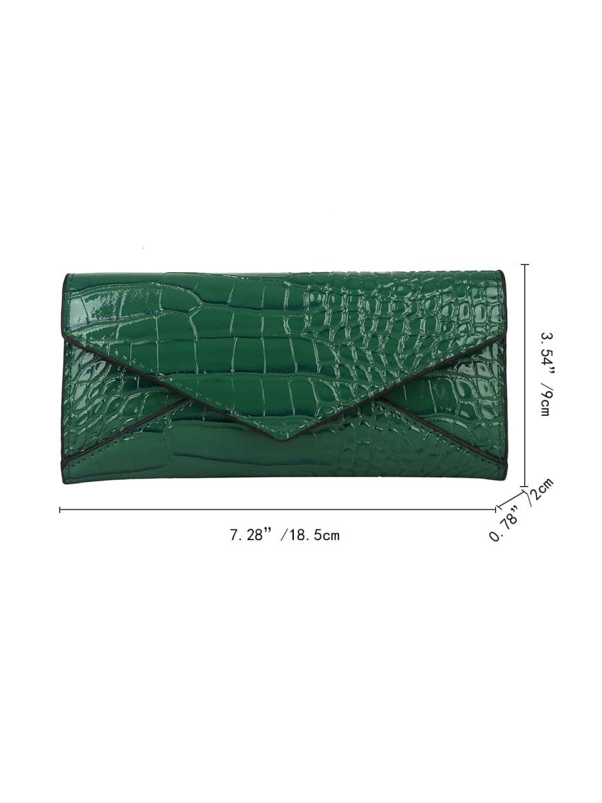 2pcs Crocodile Embossed Long Wallet