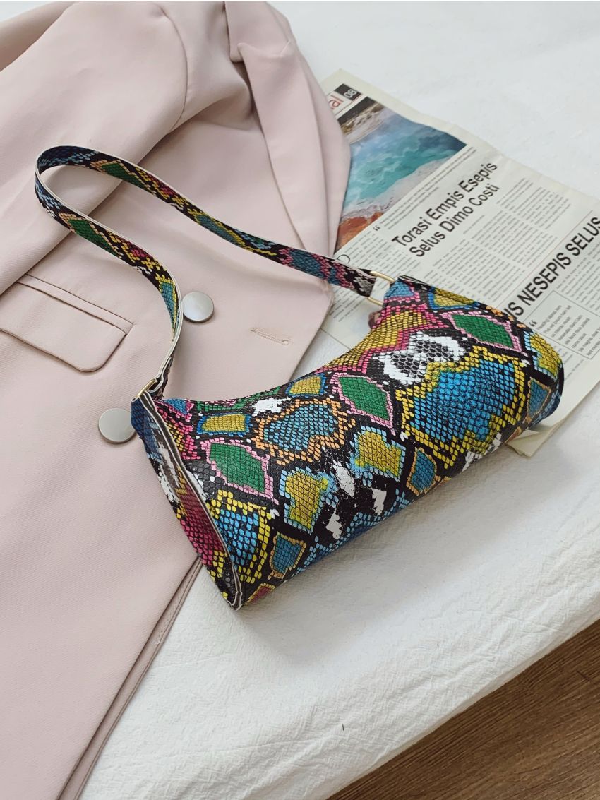 Snakeskin Baguette Bag