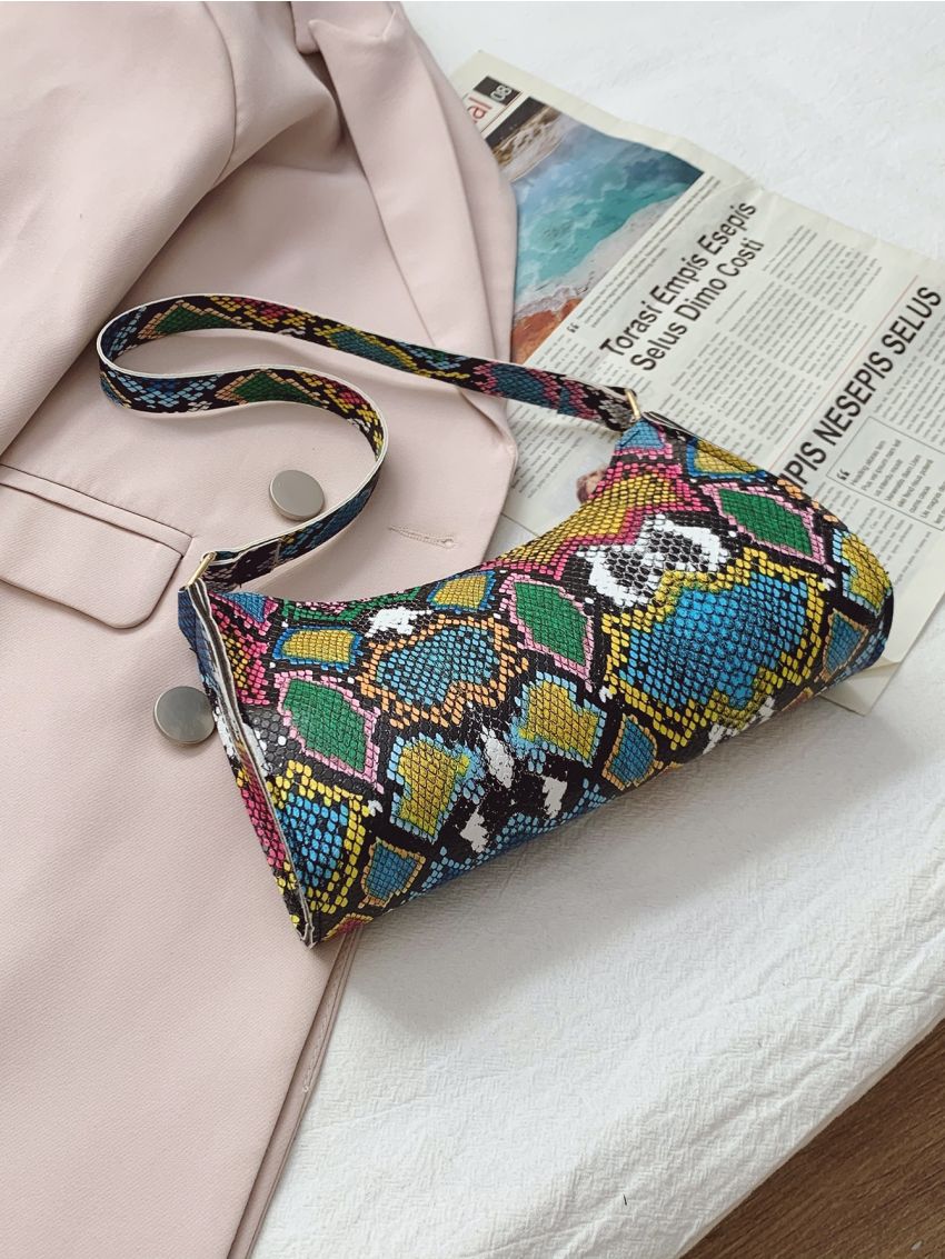 Snakeskin Baguette Bag