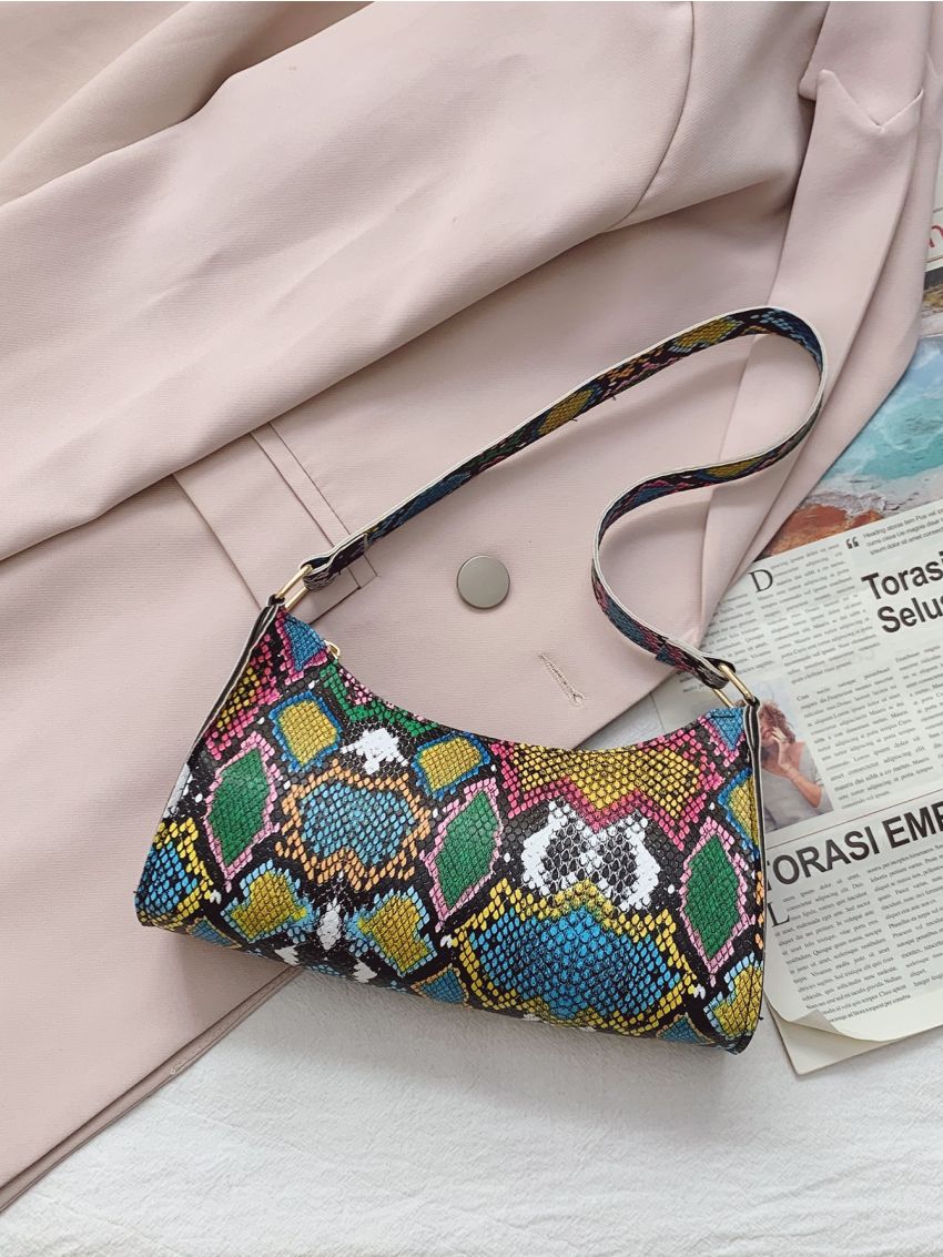 Snakeskin Baguette Bag