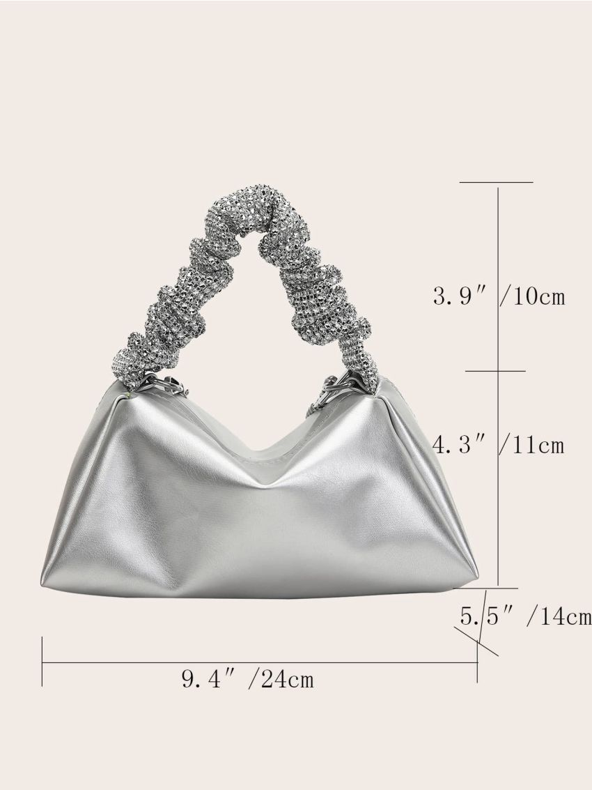 Sequin Decor Handle Chain Satchel Bag