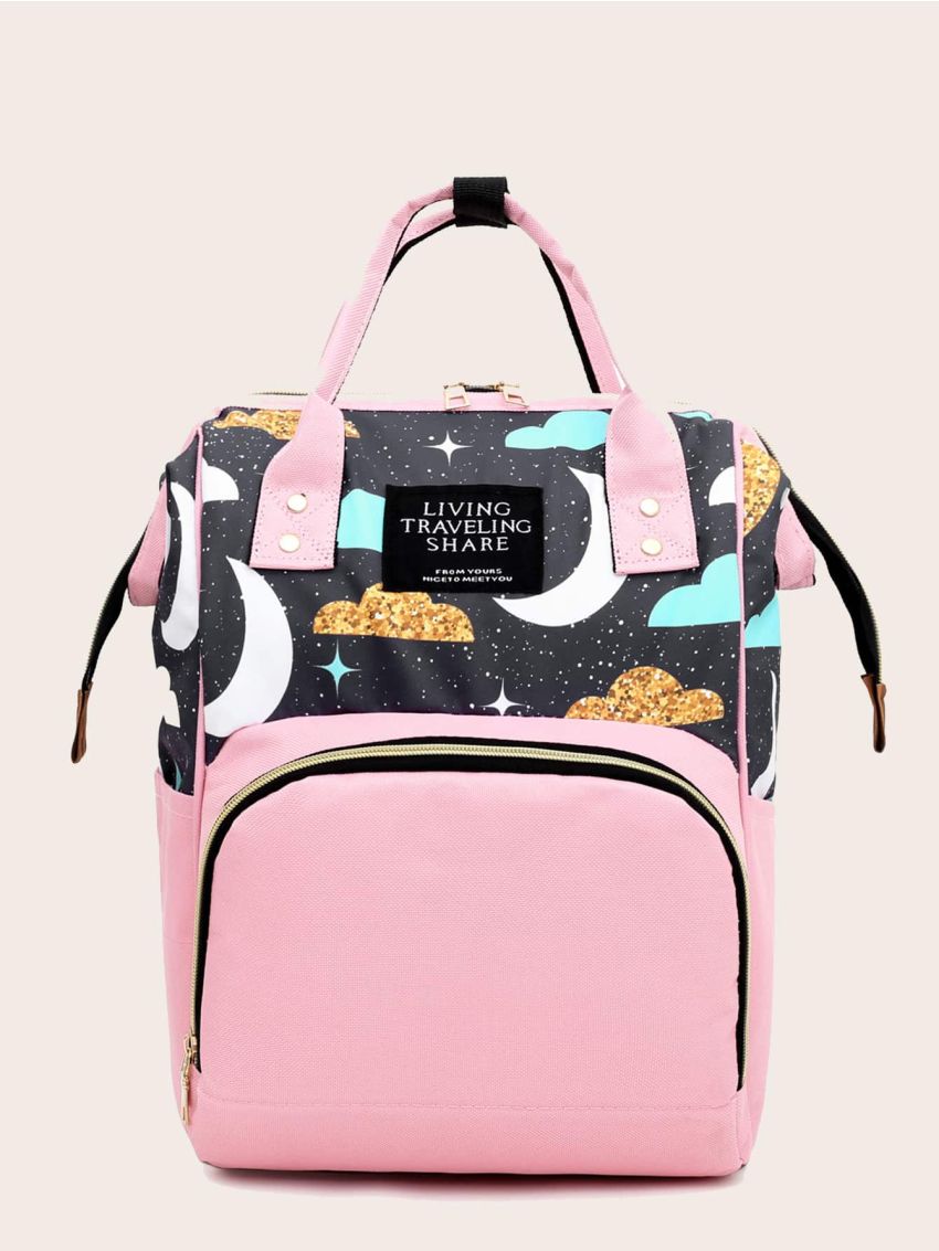Moon Print Baby Diaper Backpack