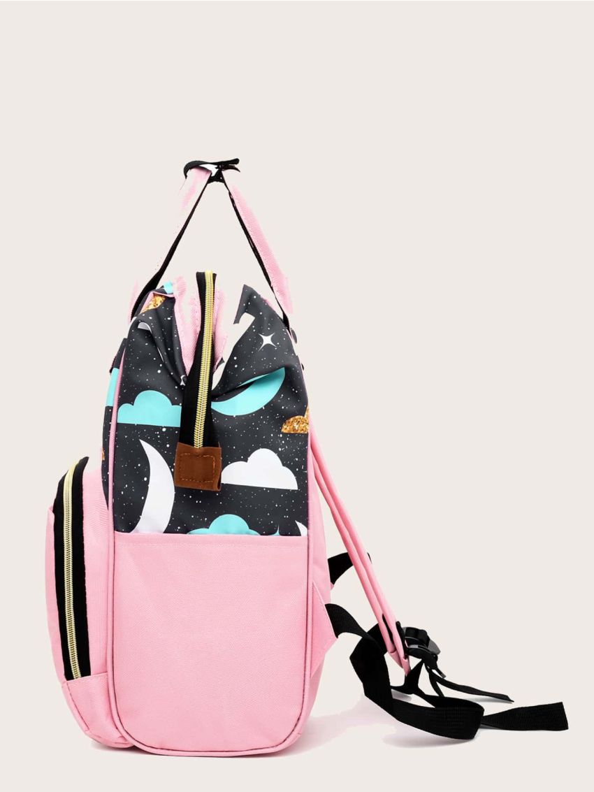 Moon Print Baby Diaper Backpack