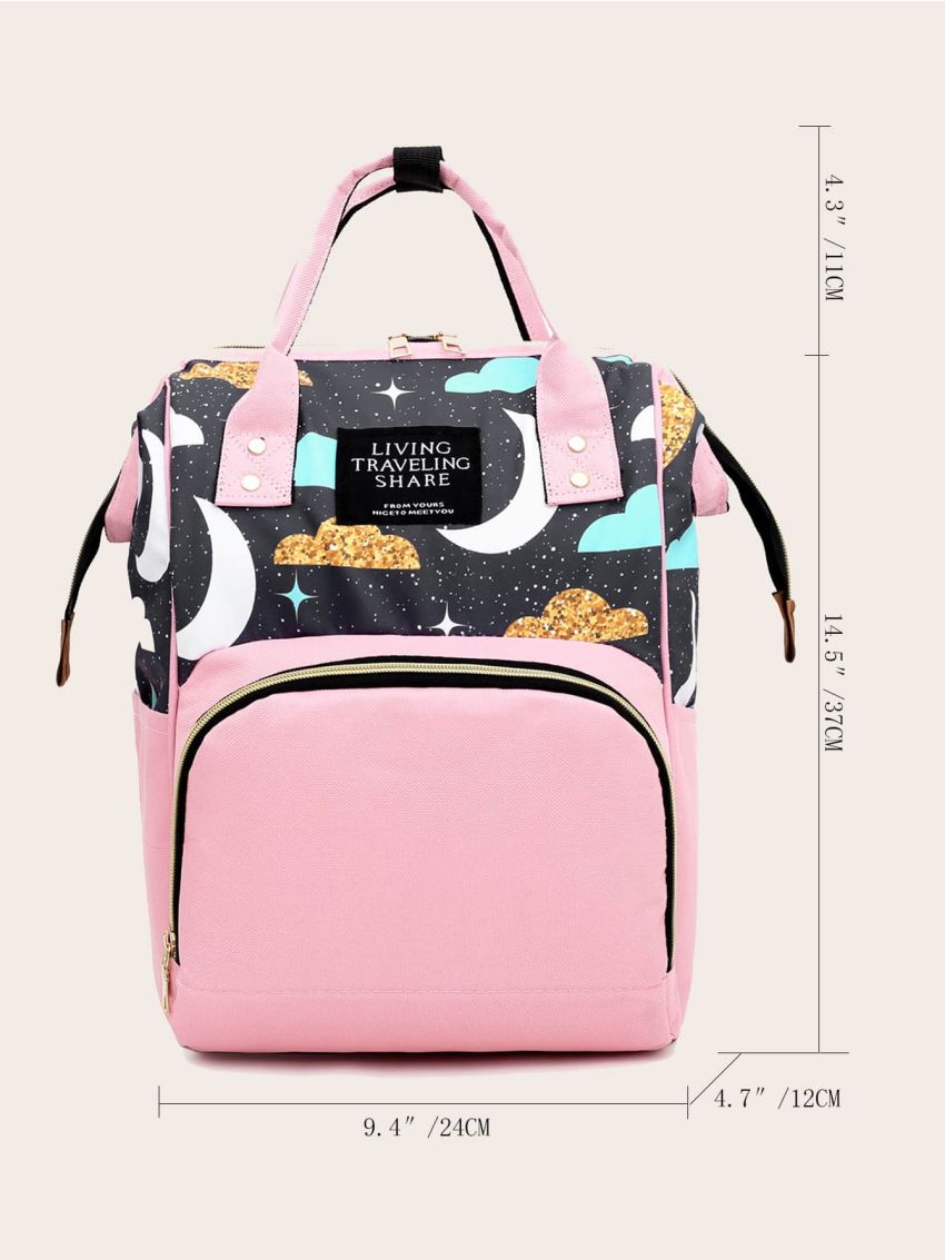 Moon Print Baby Diaper Backpack