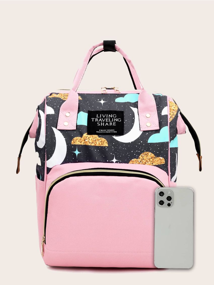 Moon Print Baby Diaper Backpack