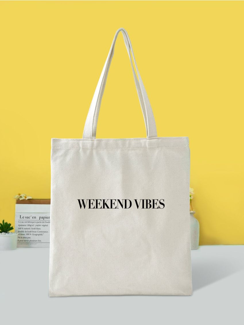 Letter Graphic Shopper Bag