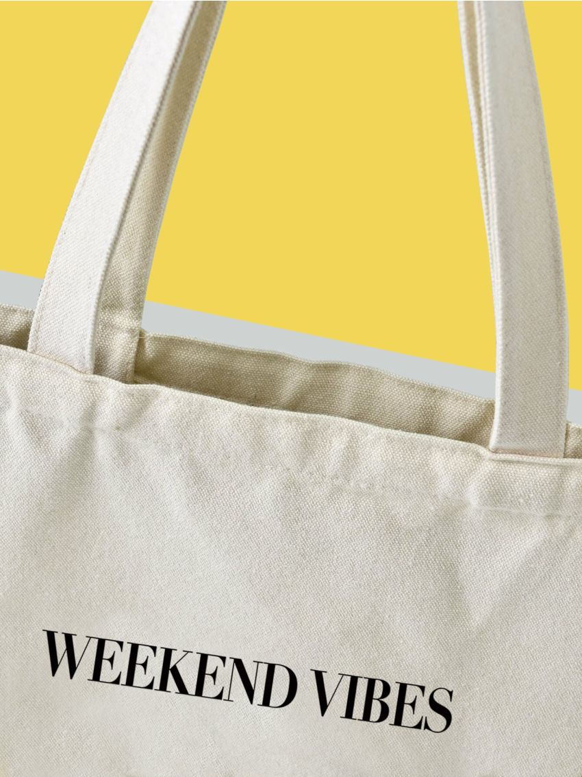 Letter Graphic Shopper Bag
