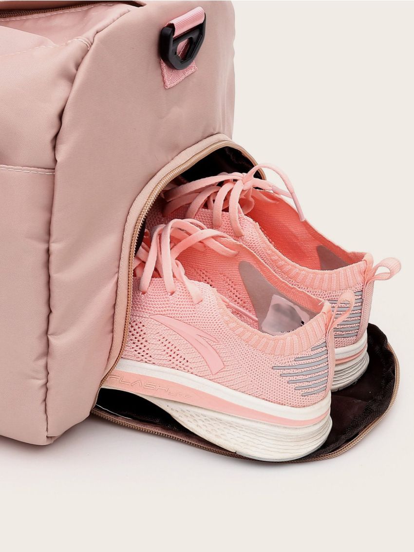 3pcs Letter Graphic Duffle Bag With Clutch Bag