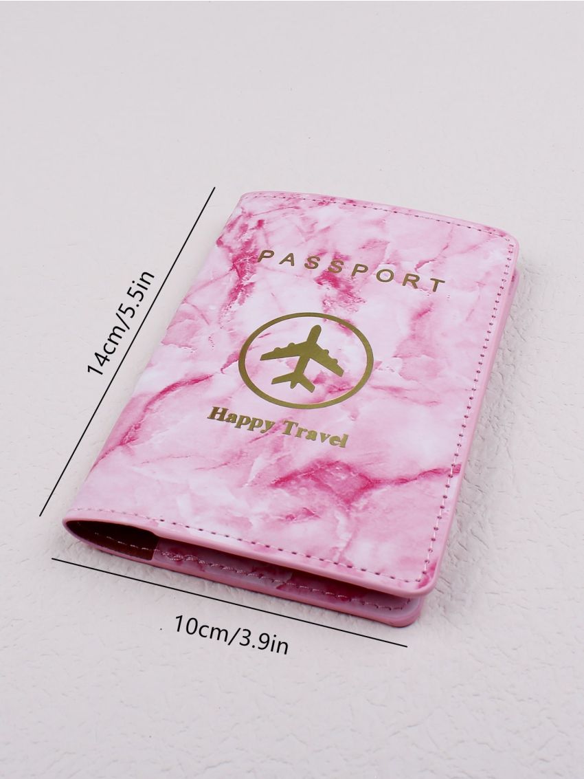 Letter Graphic Tie Dye Pattern Passport Case