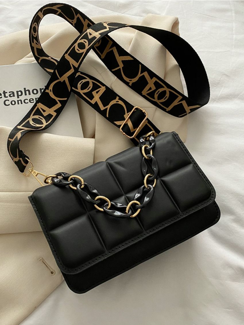 Mini Plaid Flap Square Bag