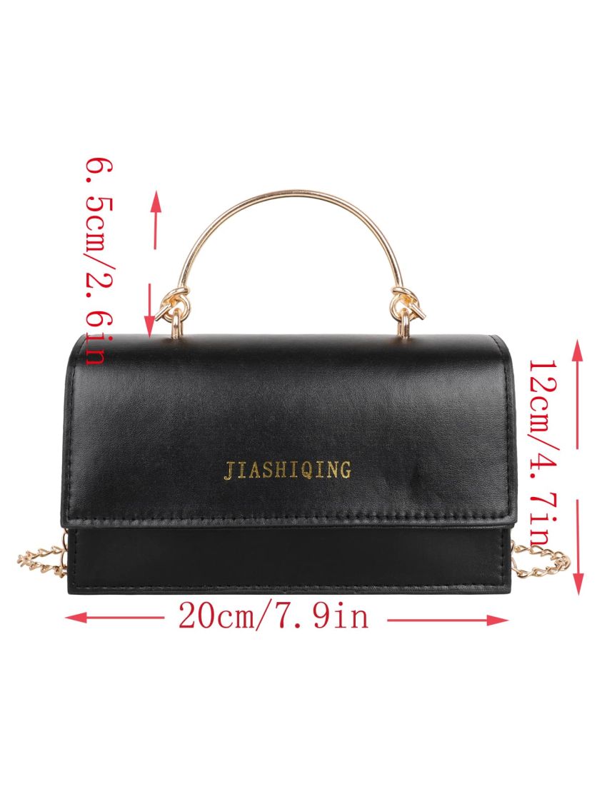 Mini Letter Graphic Flap Chain Square Bag