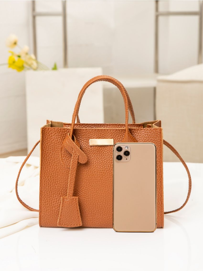 Mini Pebble Embossed Square Bag