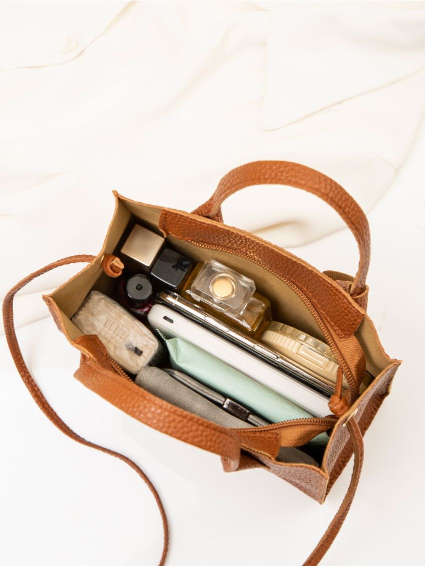 Mini Pebble Embossed Square Bag