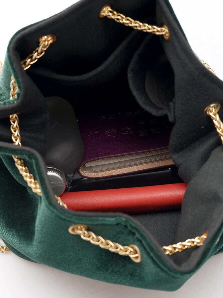 Drawstring Bucket Chain Bag