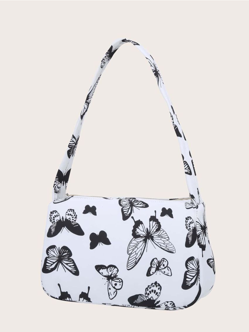 Mini Zebra Striped Pattern Baguette Bag