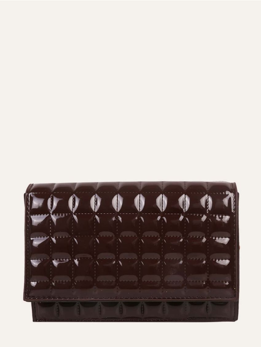 Mini Patent Quilted Flap Chain Bag