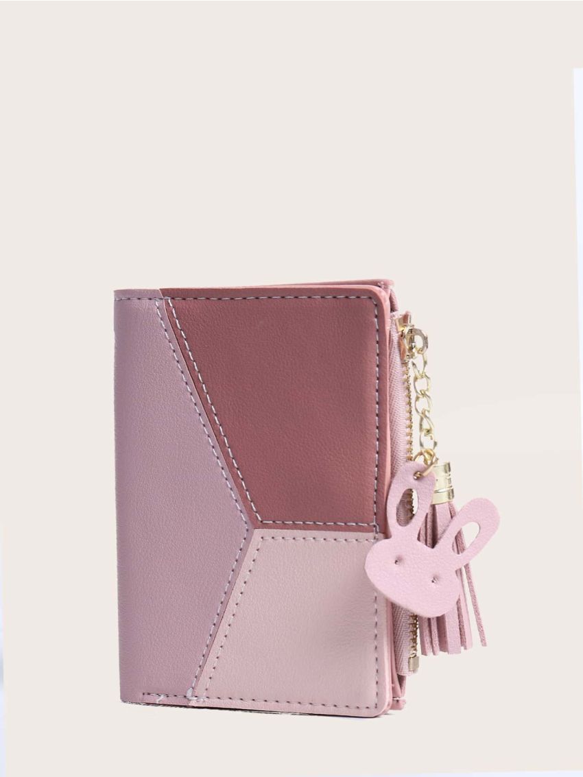 Tassel Charm Color Block Purse