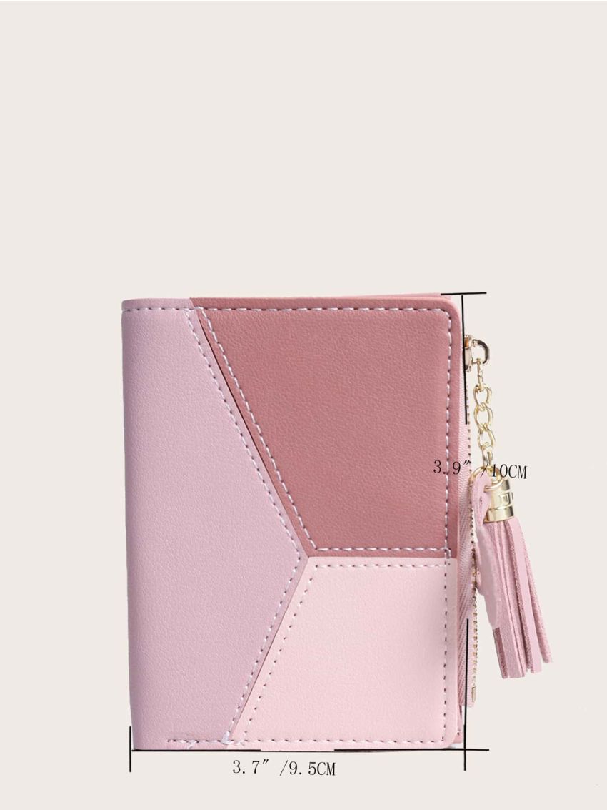 Tassel Charm Color Block Purse