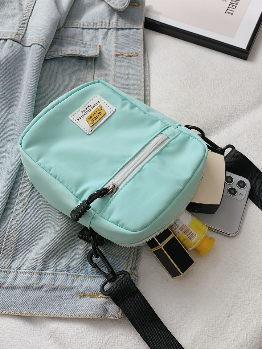 Mini Letter Patch Crossbody Bag
