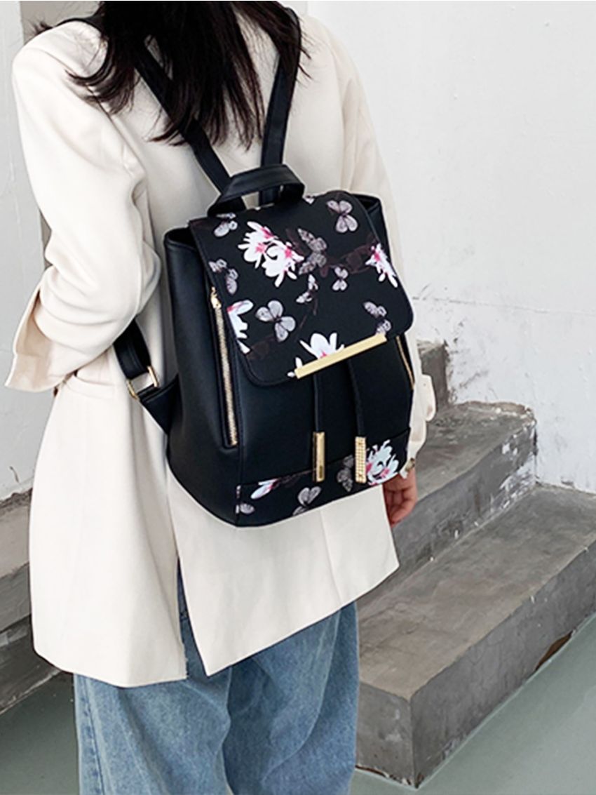 Metal Detail Drawstring Design Bucket Bag