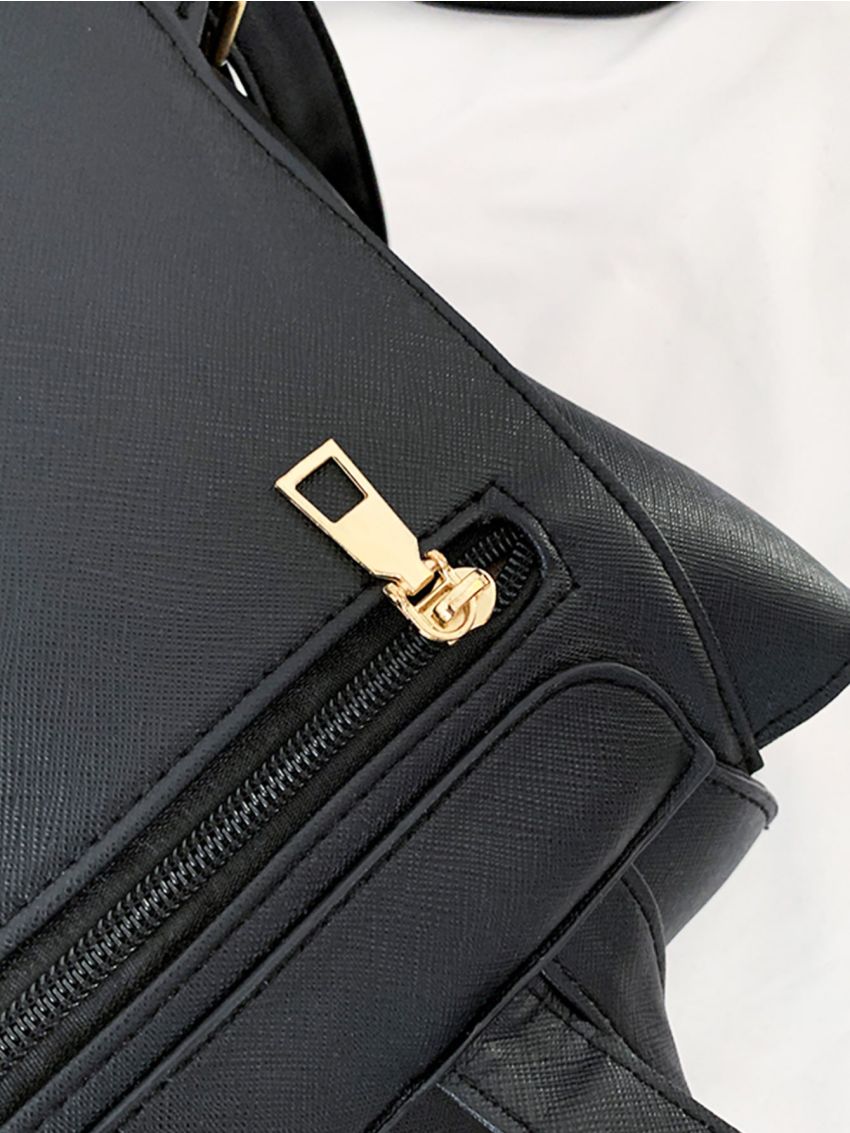 Metal Detail Drawstring Design Bucket Bag