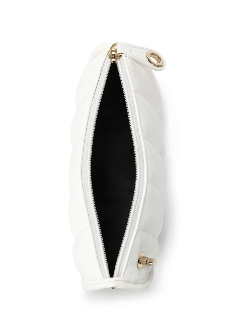 Turn Lock Textured Shoulder Bag