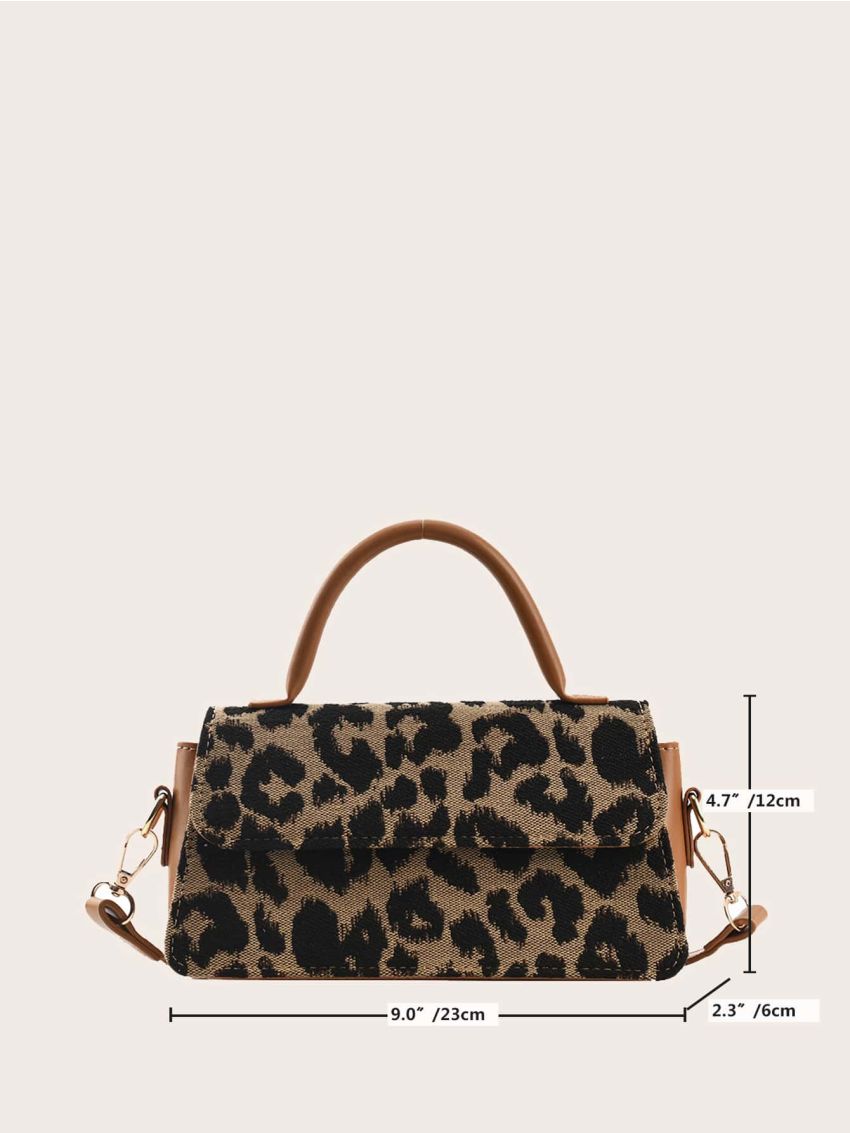 Leopard Pattern Flap Square Bag
