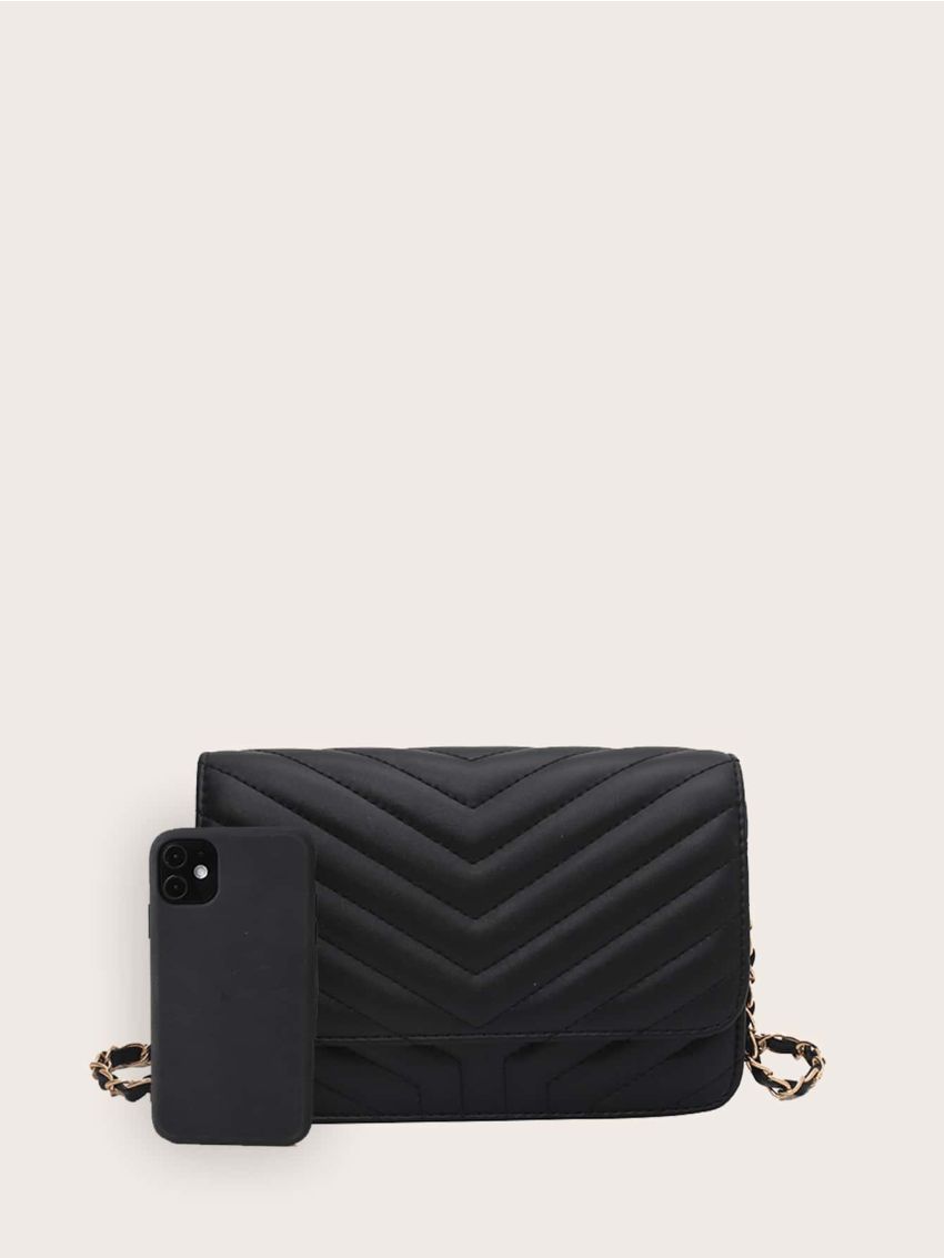 Chevron Flap Crossbody Bag