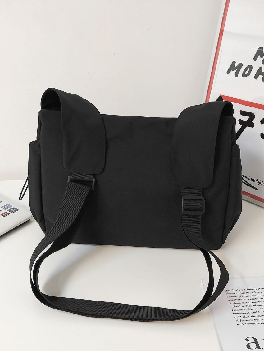 Large Capacity Drawstring Detail Crossbody Bag