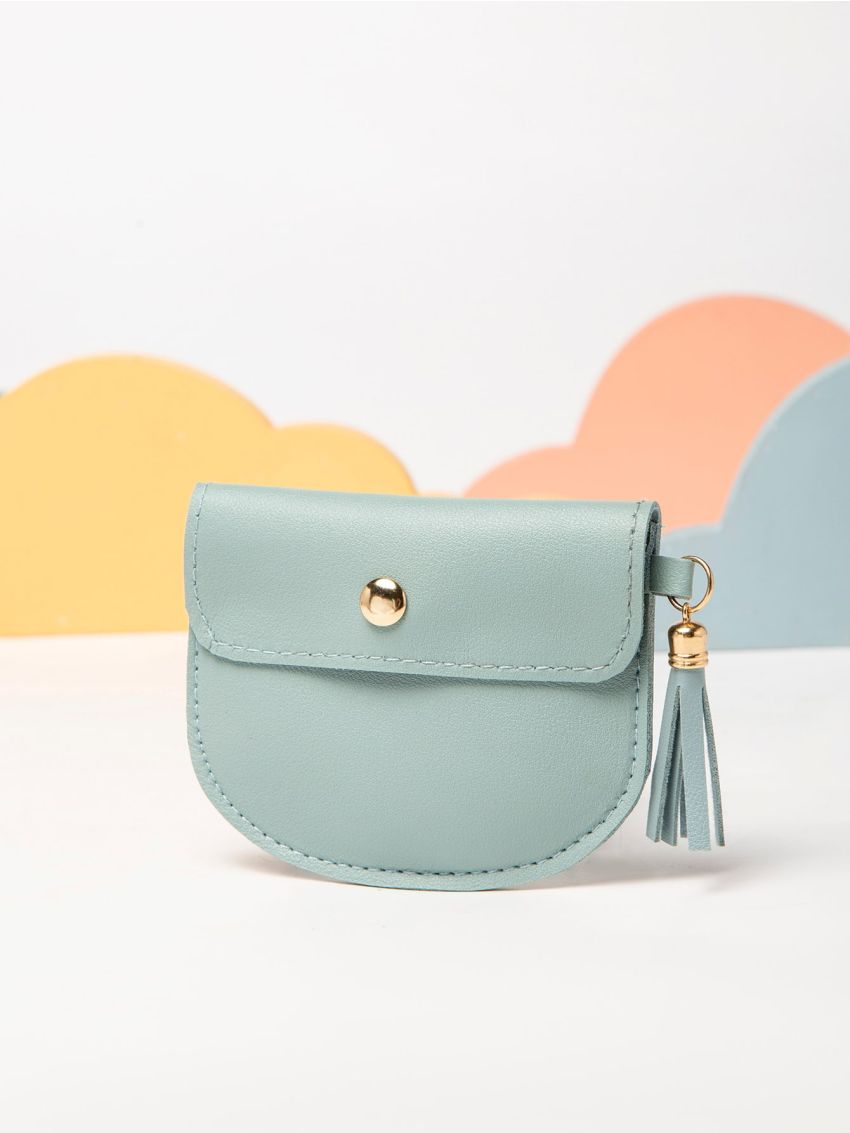 Tassel Decor Snap Button Coin Purse