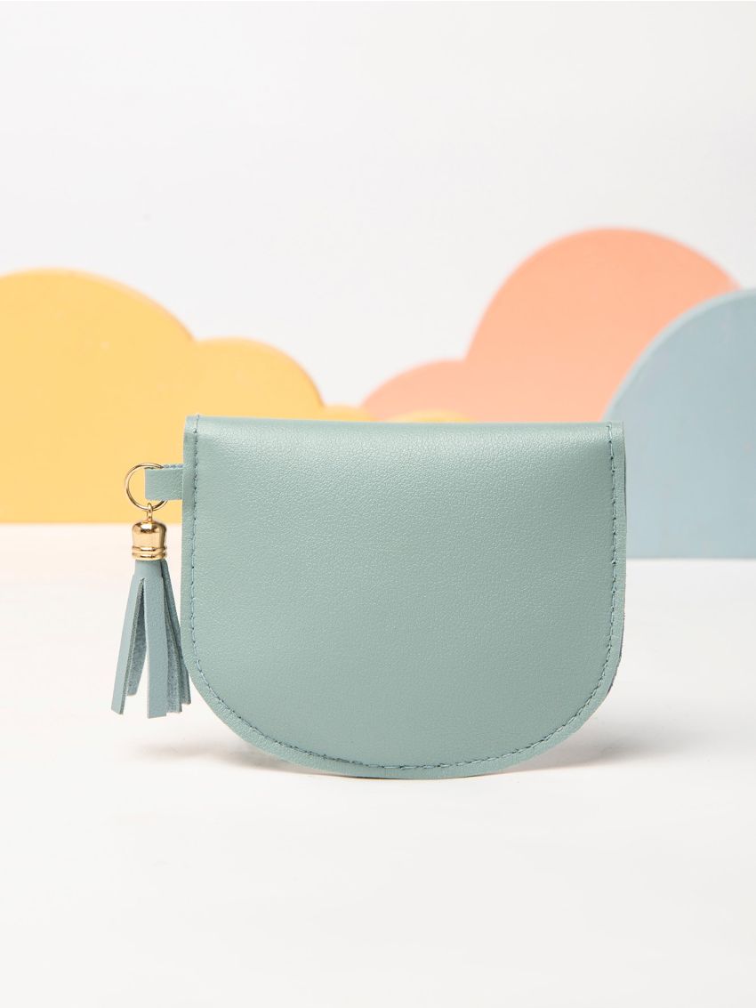 Tassel Decor Snap Button Coin Purse