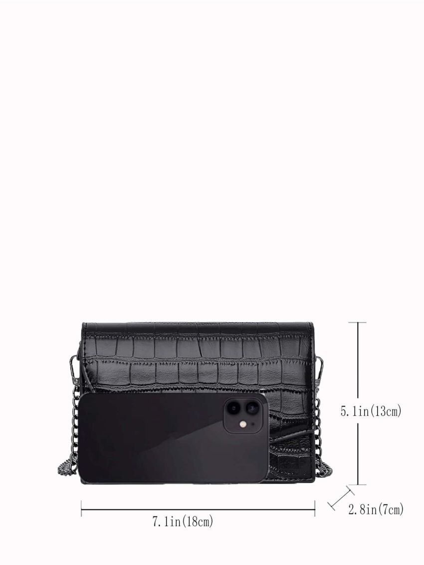 Mini Croc Embossed Crossbody Bag