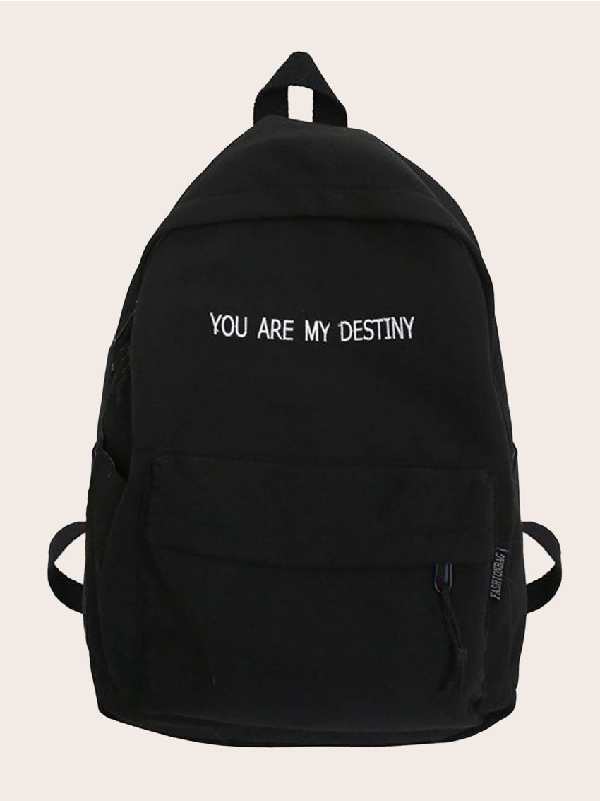 Letter Graphic Large Capacity Backpack