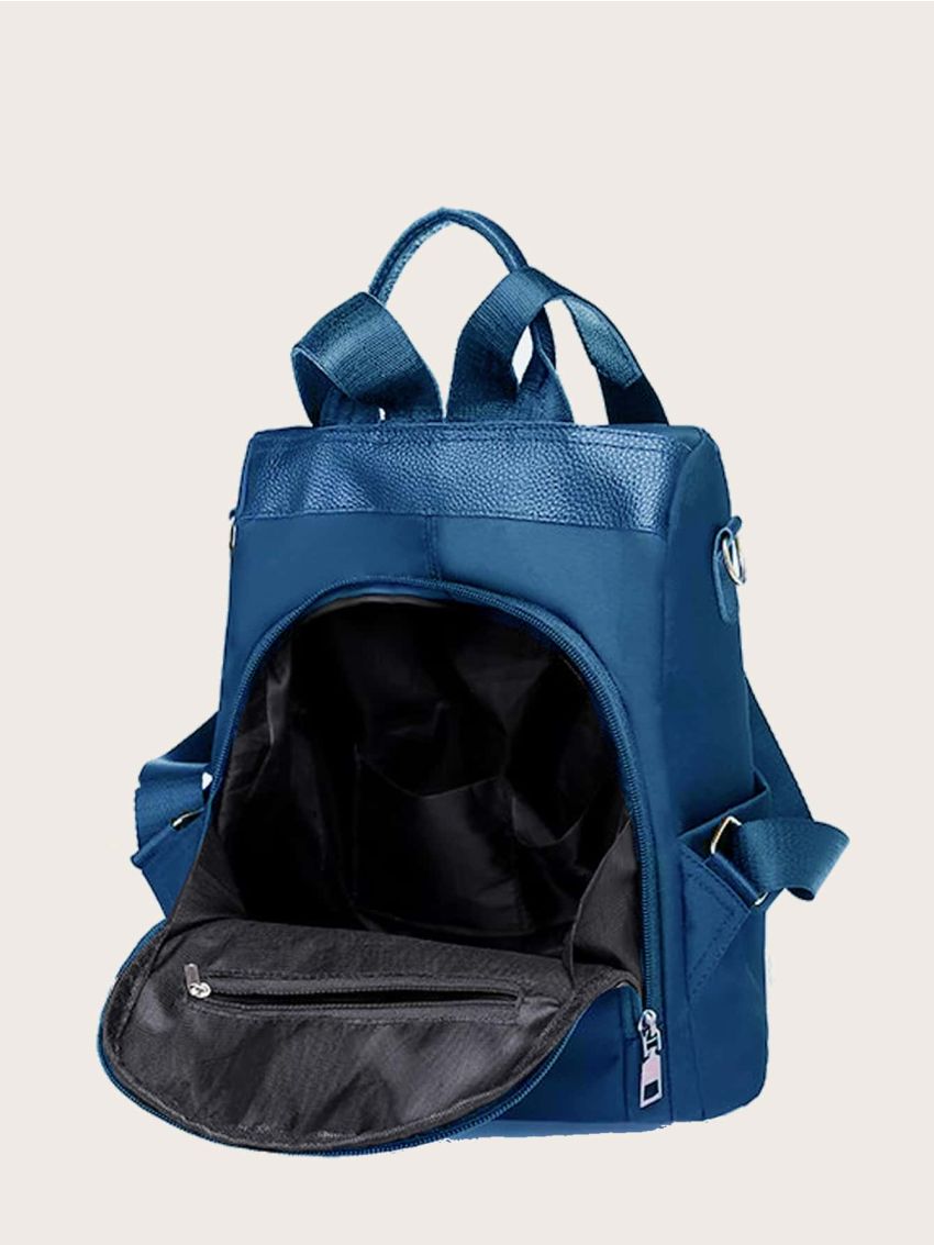 Letter & Floral Embroidery Large Capacity Backpack