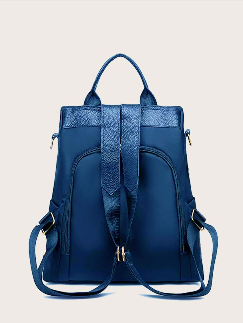 Letter & Floral Embroidery Large Capacity Backpack