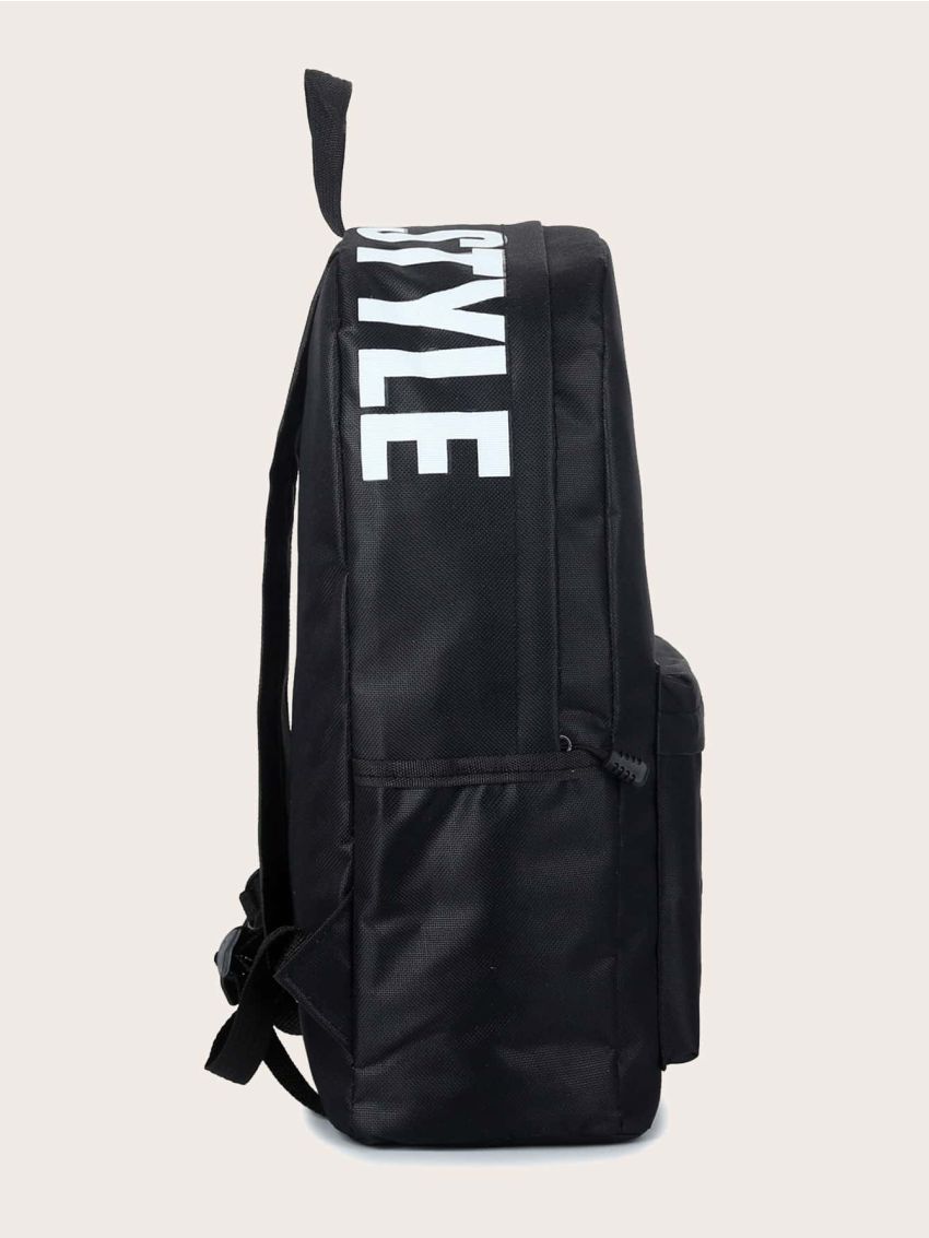 Letter Graphic Pocket Front Backpack