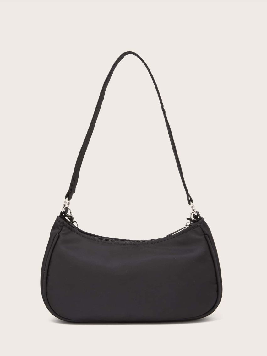 Metal Decor Chain Baguette Bag