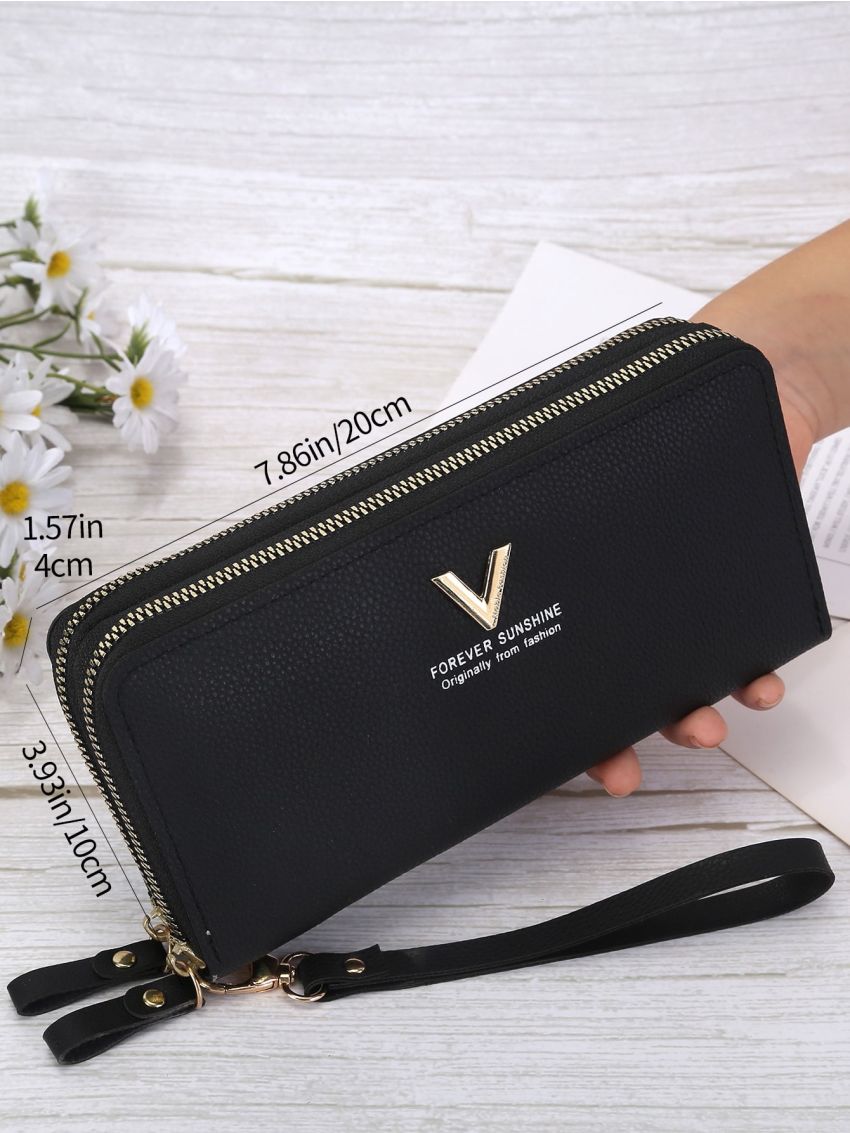 Metal Decor Long Wallet