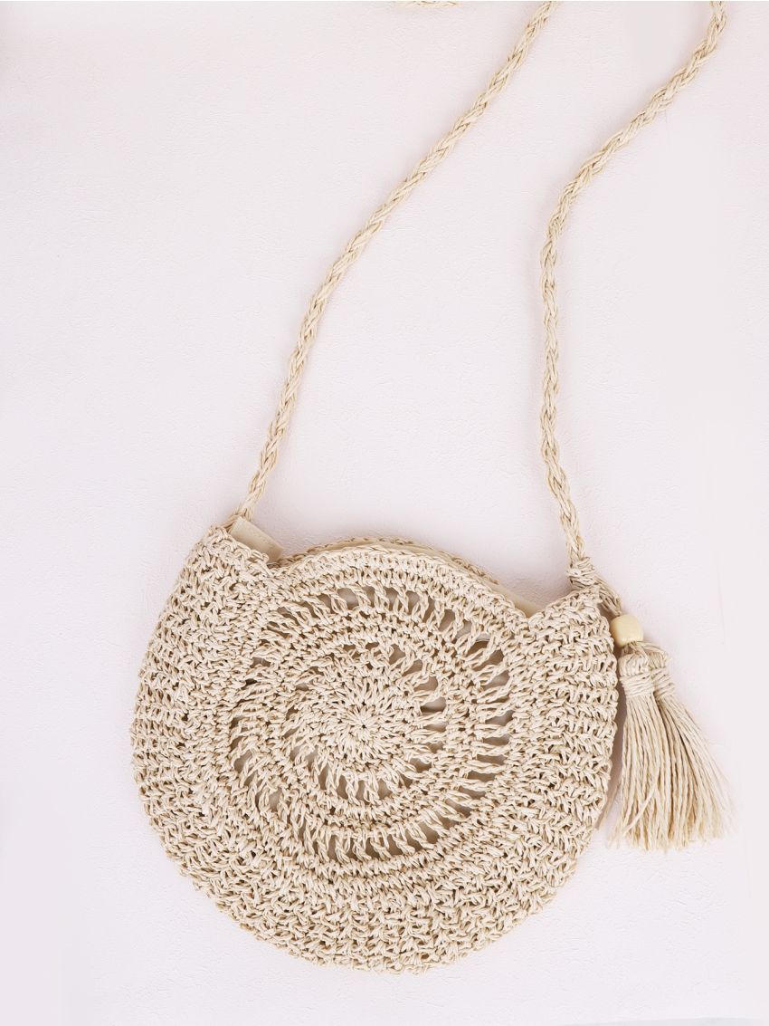 Tassel Decor Straw Bag