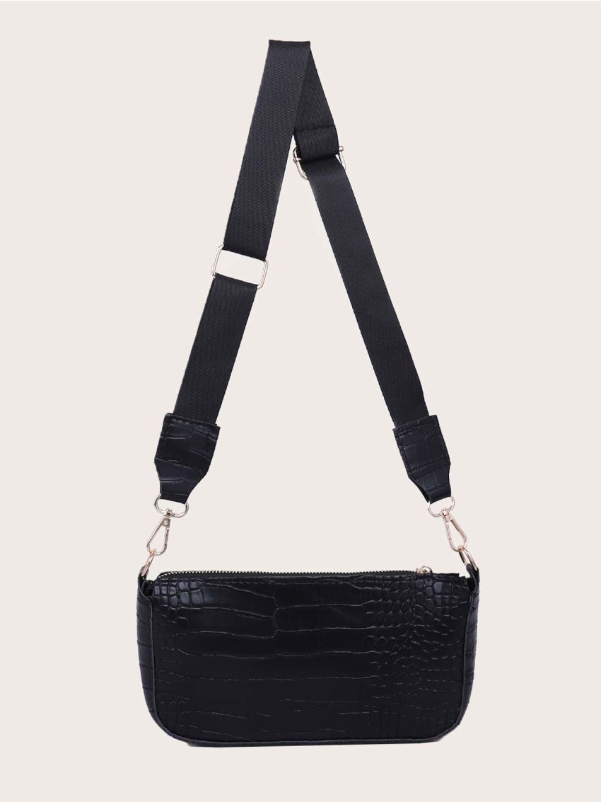 3pcs Croc Embossed Crossbody Bag Set