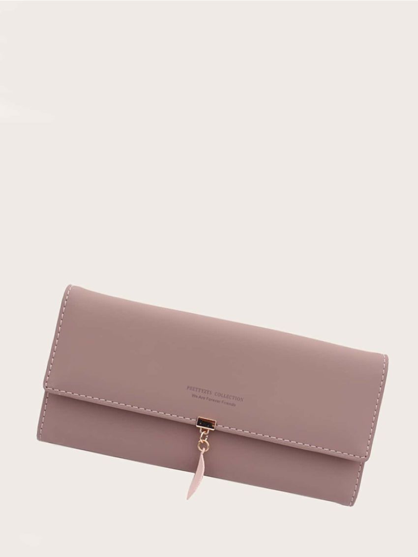 Leaf Charm Fold Over Purse