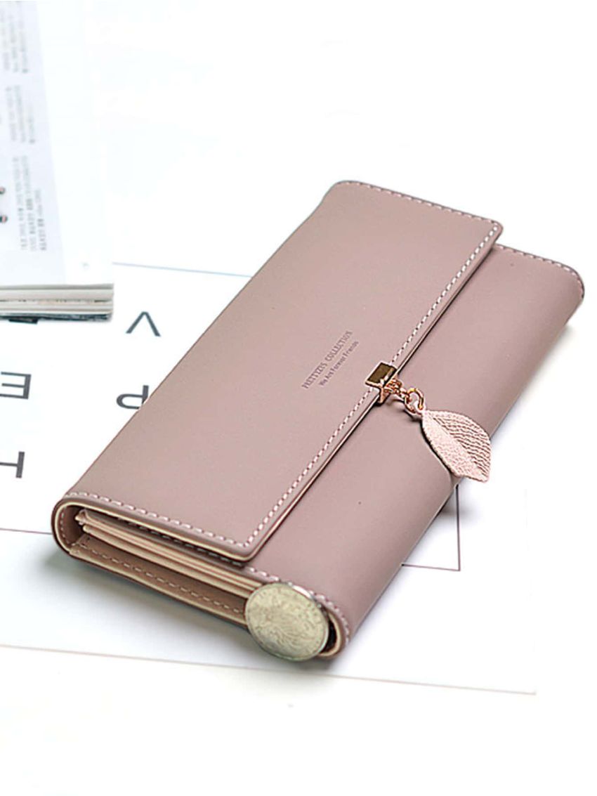 Leaf Charm Fold Over Purse