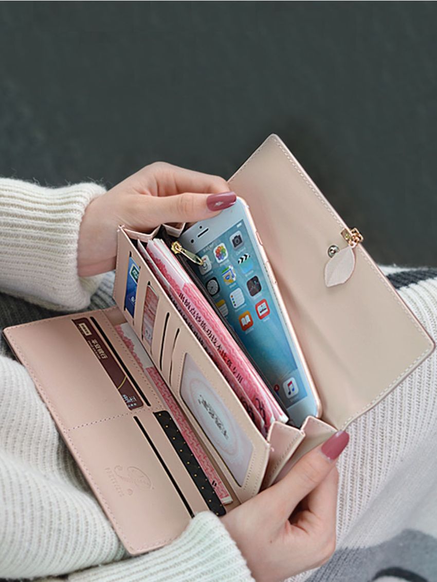 Leaf Charm Fold Over Purse