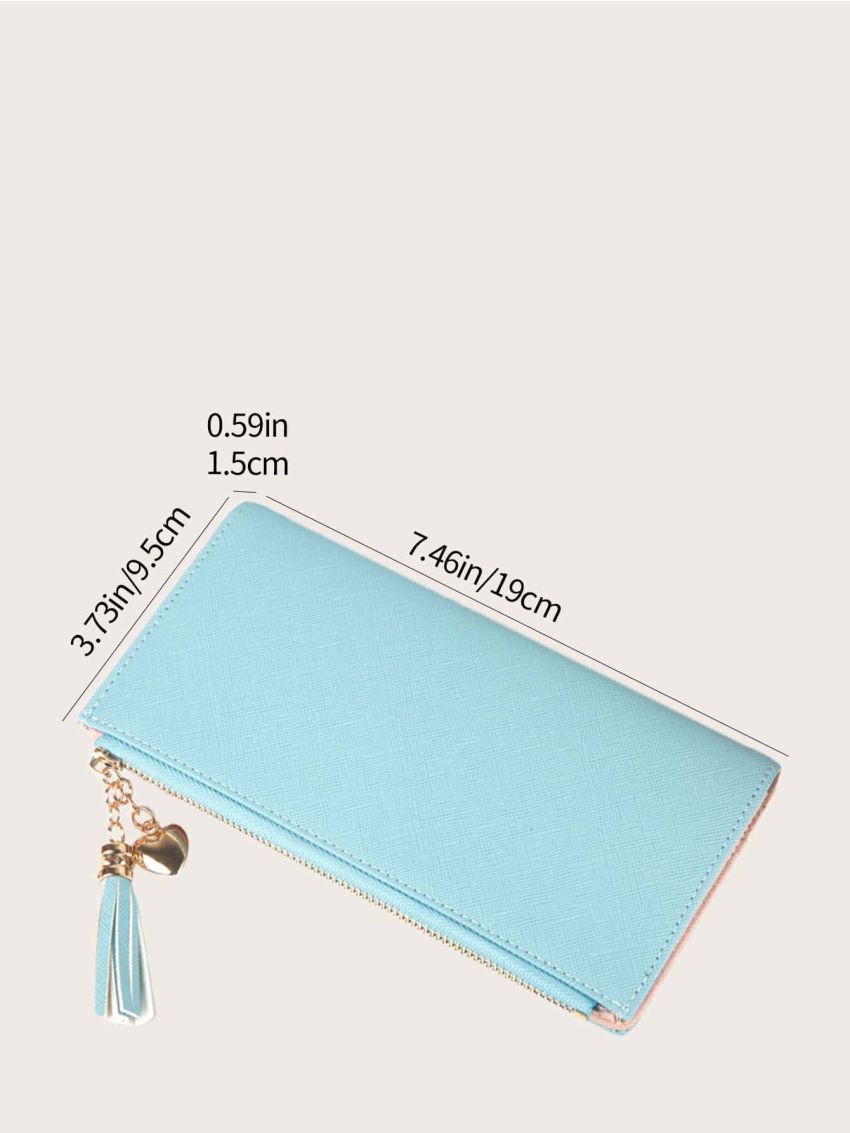 Tassel & Heart Decor Fold Over Purse