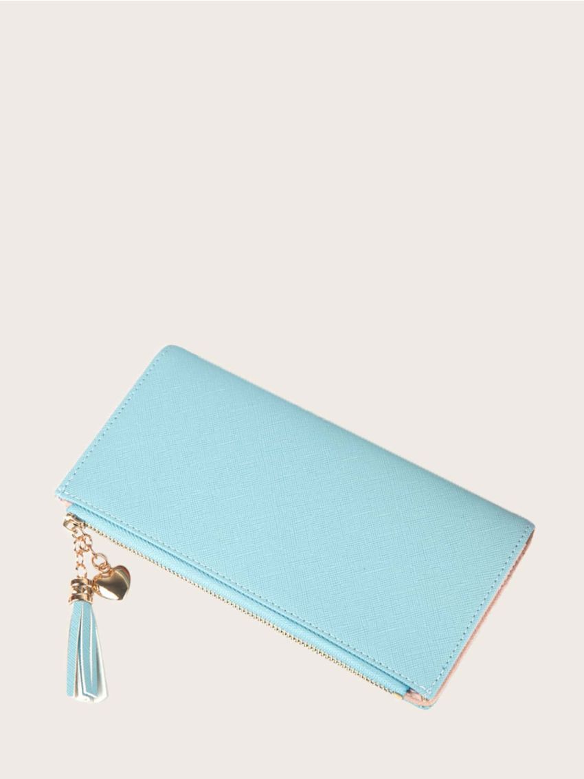 Tassel & Heart Decor Fold Over Purse