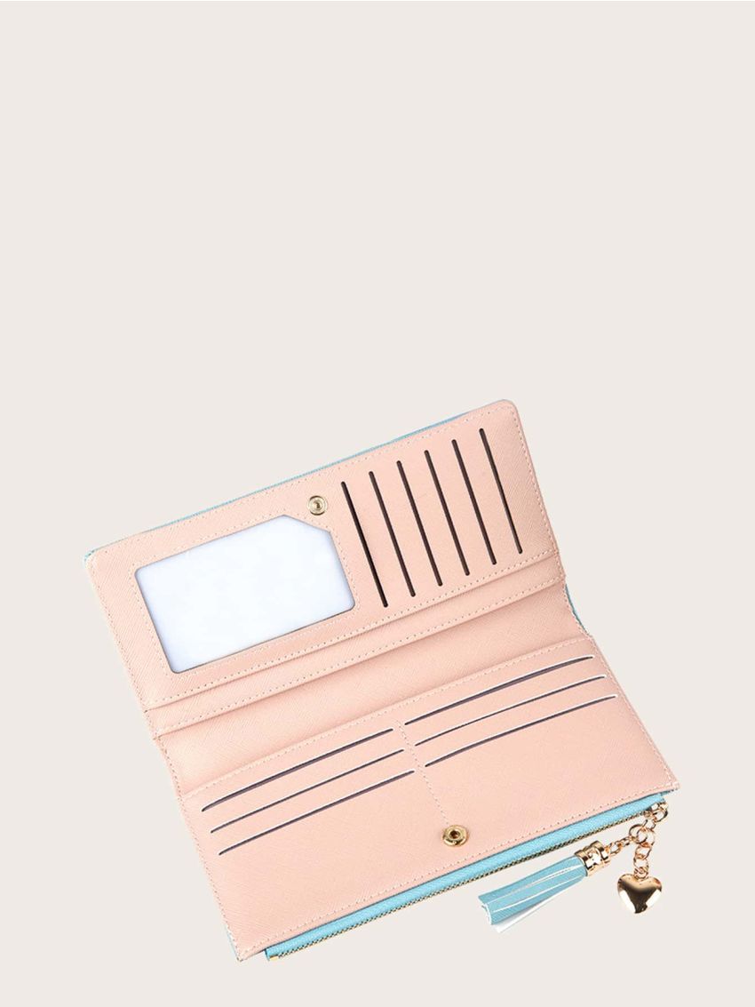 Tassel & Heart Decor Fold Over Purse