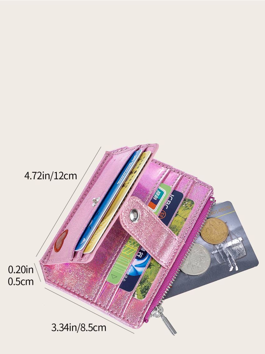 Heart Decor Metallic Card Holder