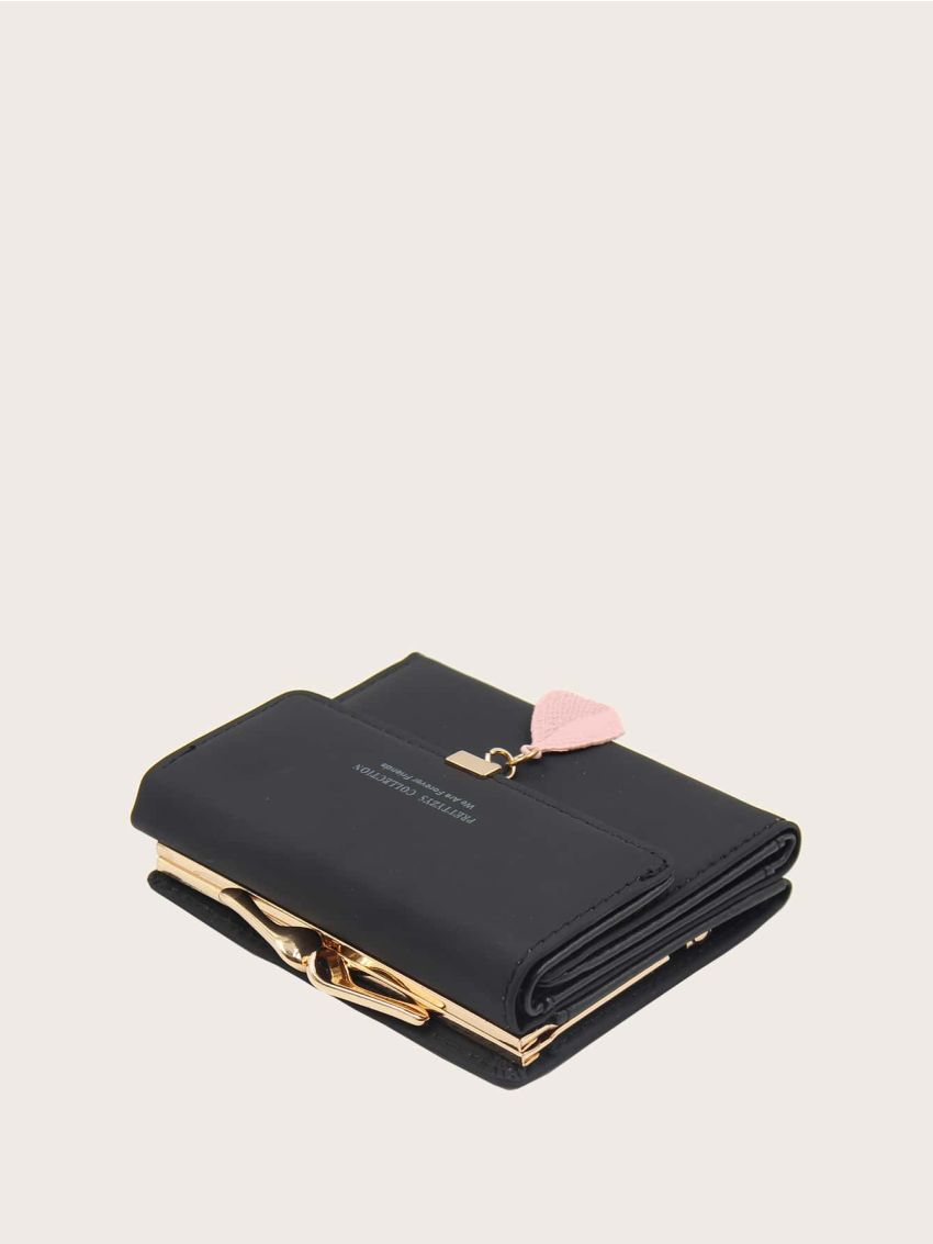 Leaf Charm Tri-fold Purse